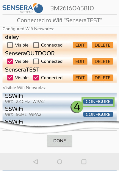 Sensera WiFi app